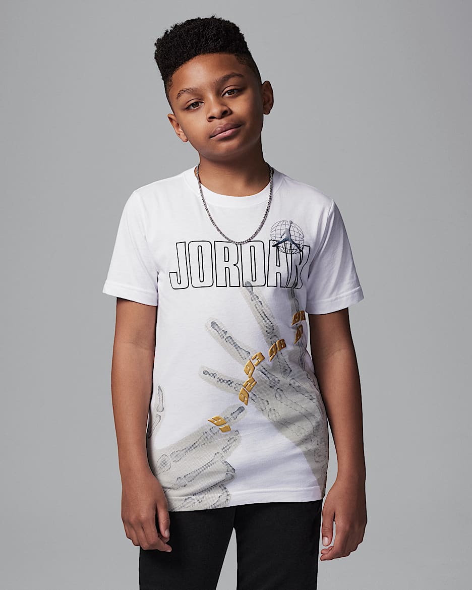 Playera Roadtrip X-Ray para niños talla grande Jordan - Blanco