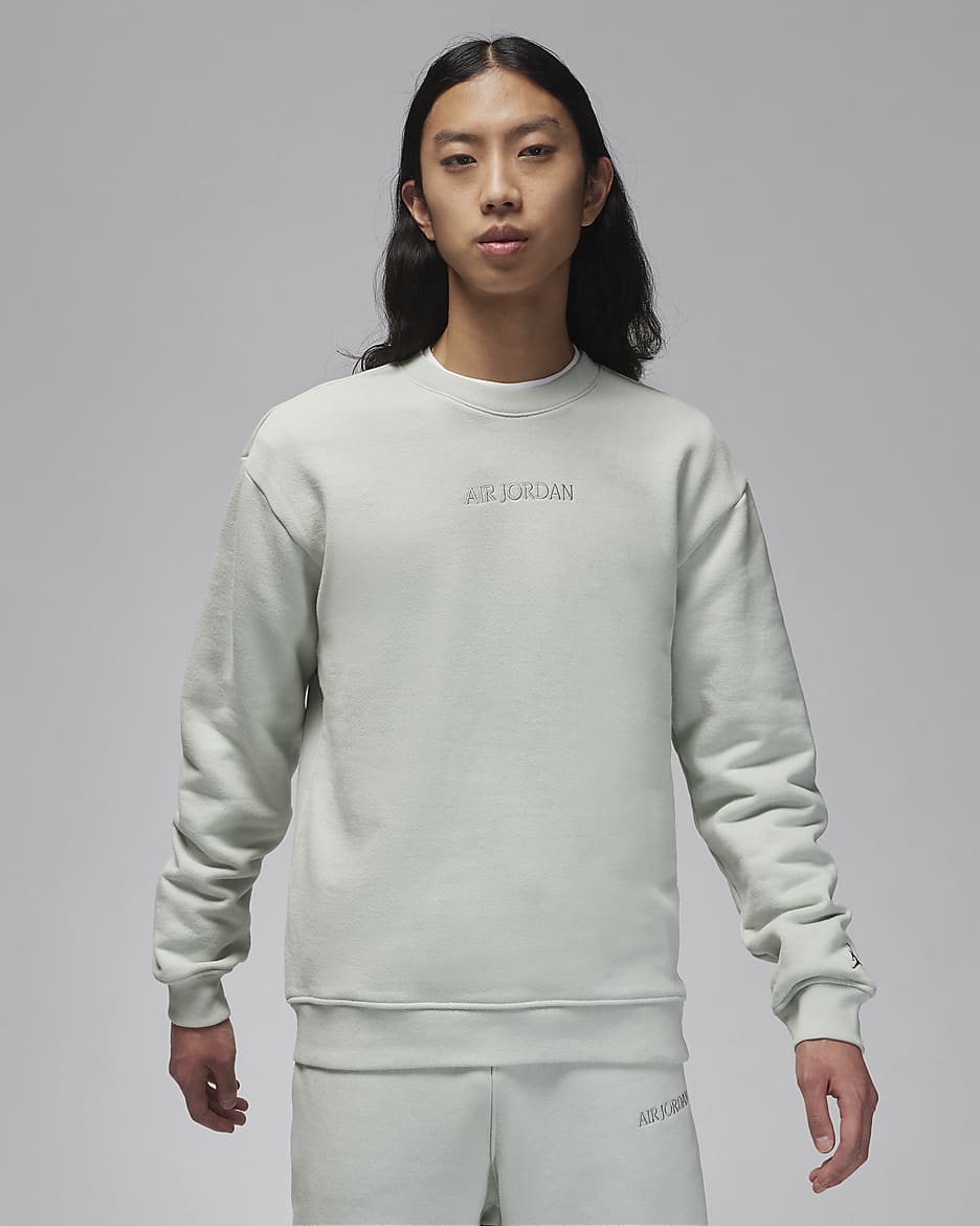 Air Jordan Wordmark Men's Fleece Crewneck Sweatshirt - Light Silver