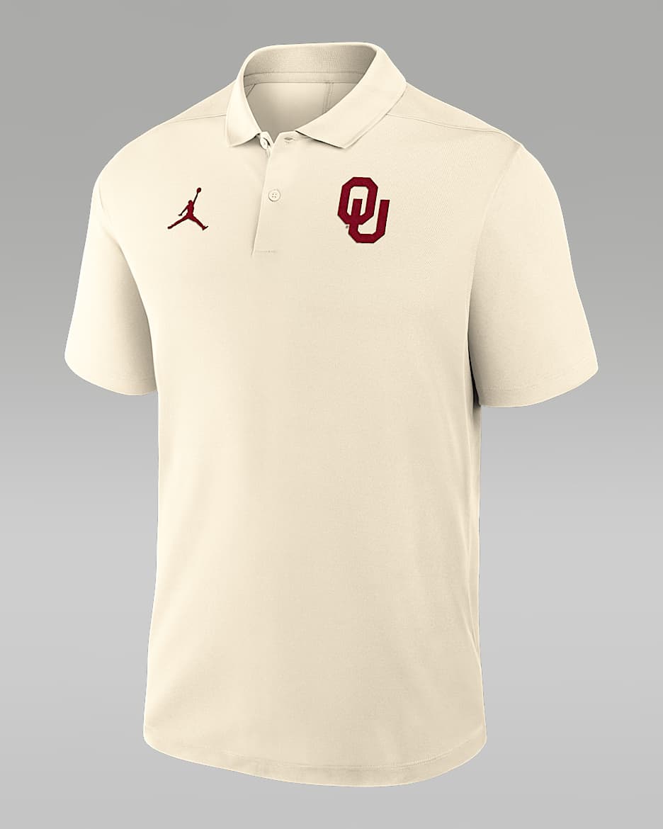 Oklahoma Victory Primary Logo Men's Nike Dri-FIT College Polo - Tan/Beige