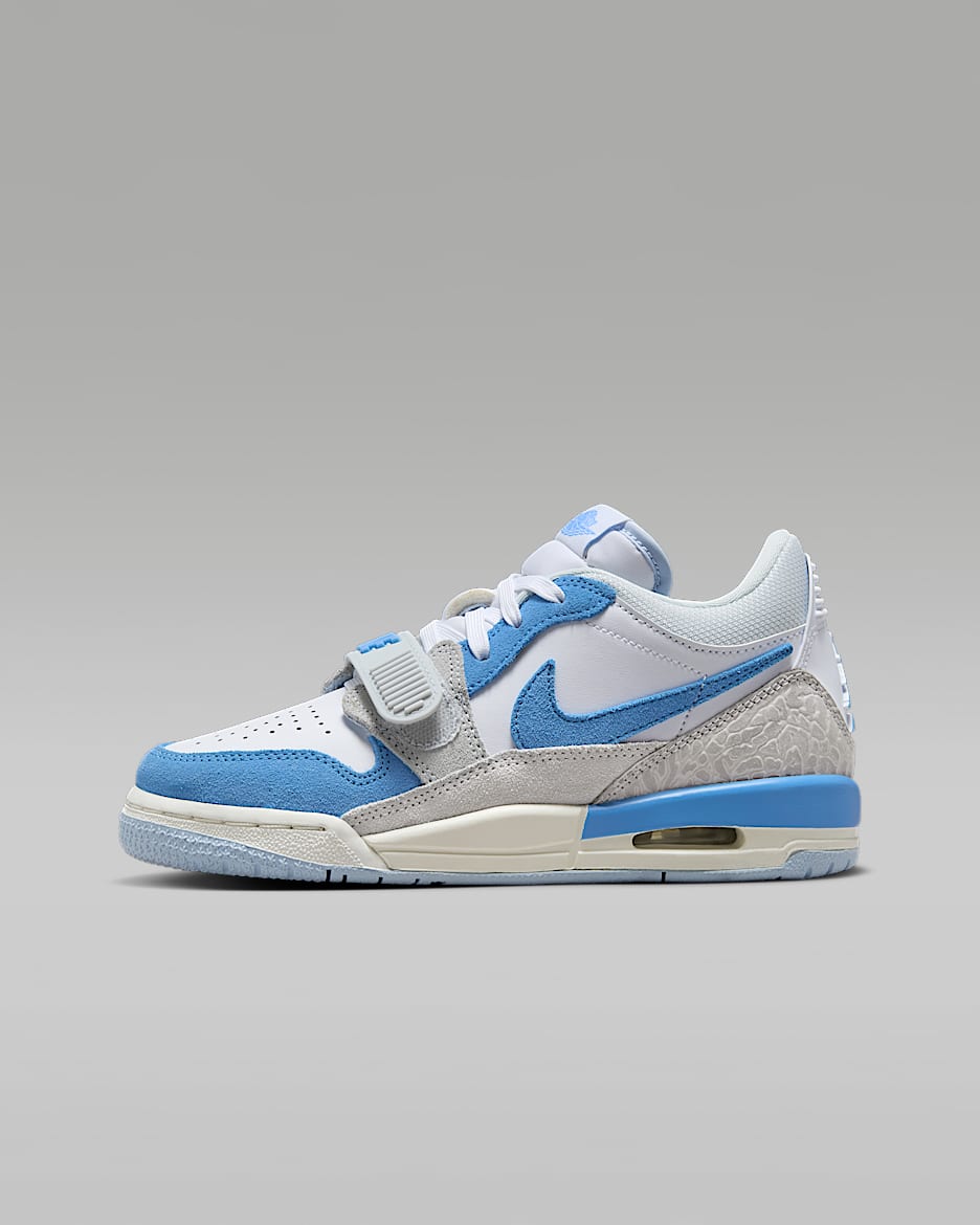 Tenis para niños grandes Air Jordan Legacy 312 Low - Blanco/Platino puro/Vela/Azul leyenda
