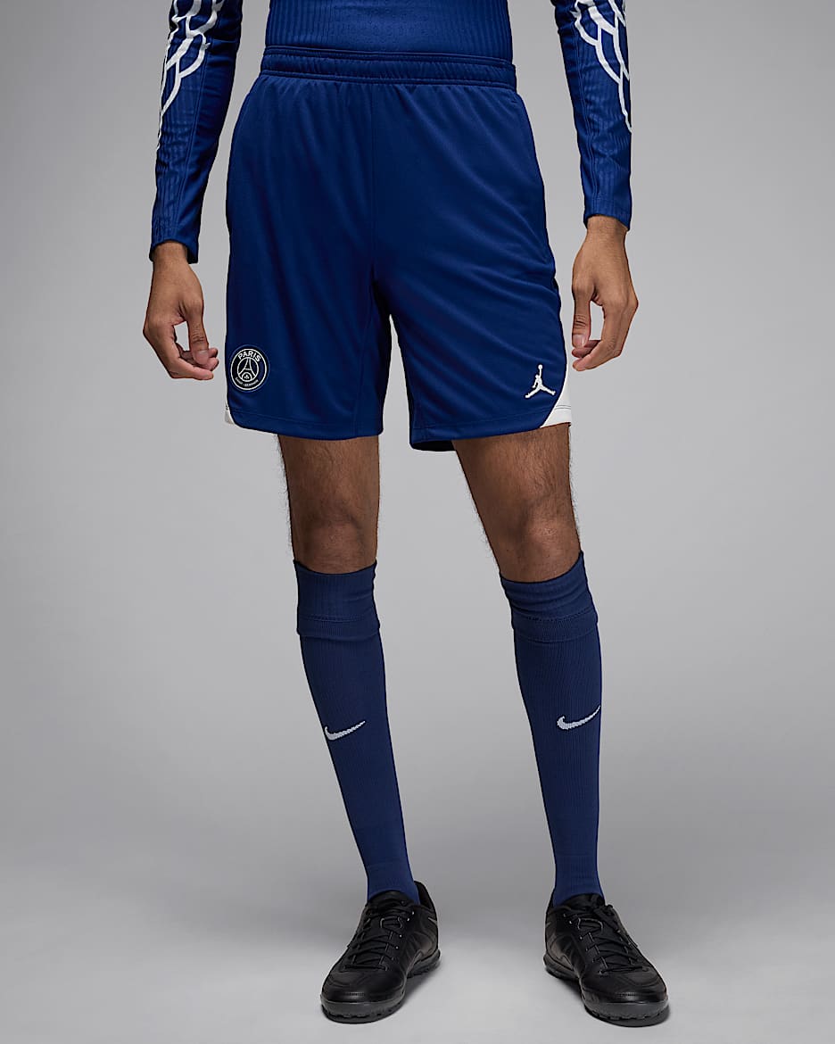 Paris Saint-Germain Strike Fourth Men's Jordan Dri-FIT Football Knit Shorts - Blue Void/Phantom/Phantom