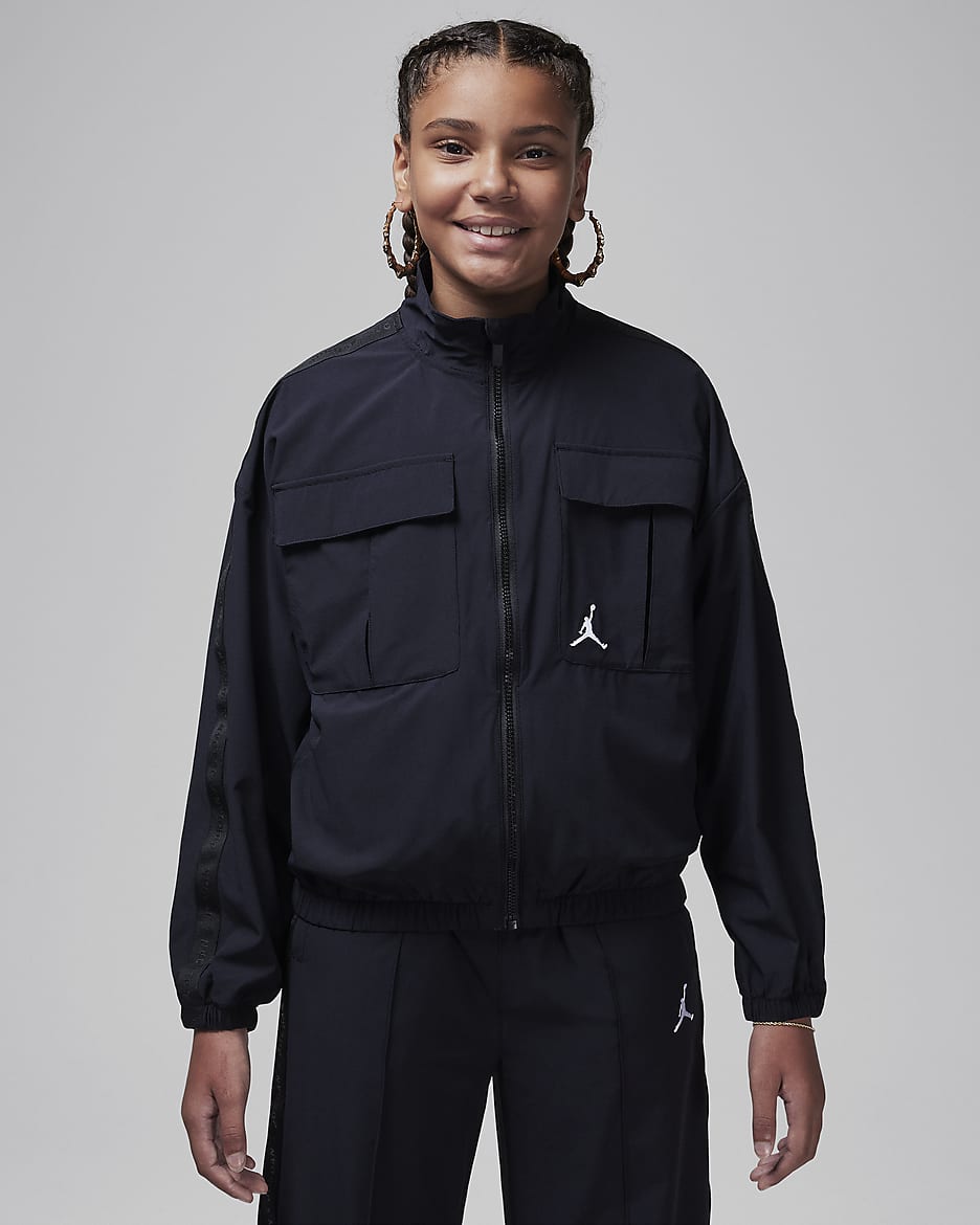 Jordan Older Kids' Jumpman Woven Taping Jacket - Black