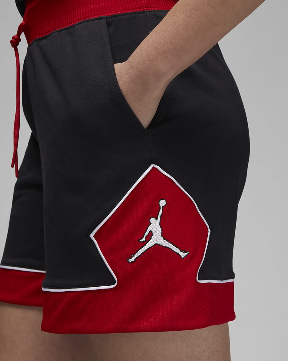 Short Diamond Jordan pour femme - Noir/Gym Red/Blanc