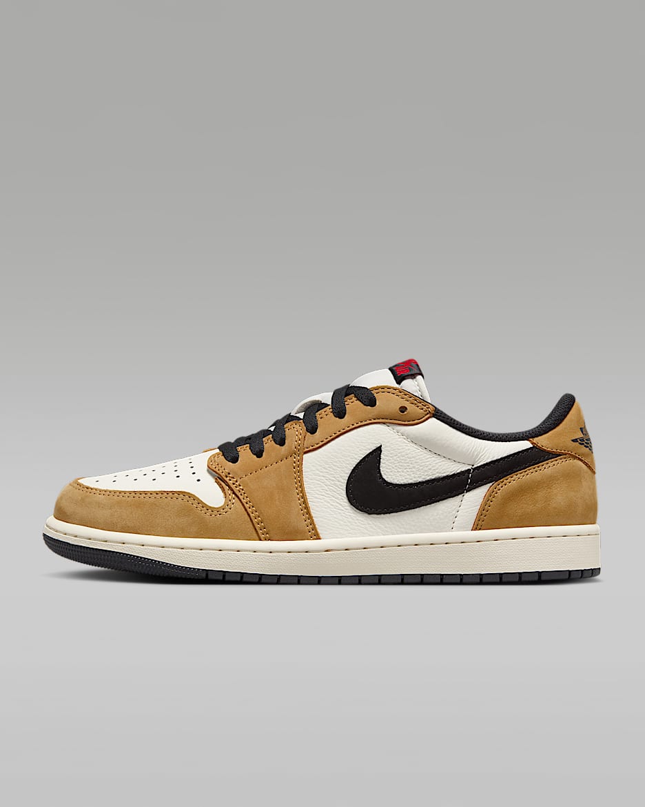 Tenis para hombre Air Jordan 1 Low OG - Vela/Cosecha dorada/Rojo gimnasio/Negro