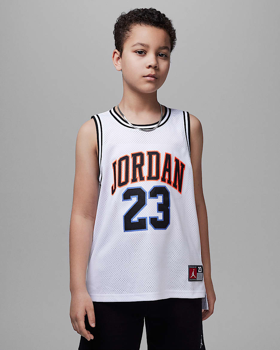 Canotta Jordan - Ragazzo - Bright Crimson/Bianco