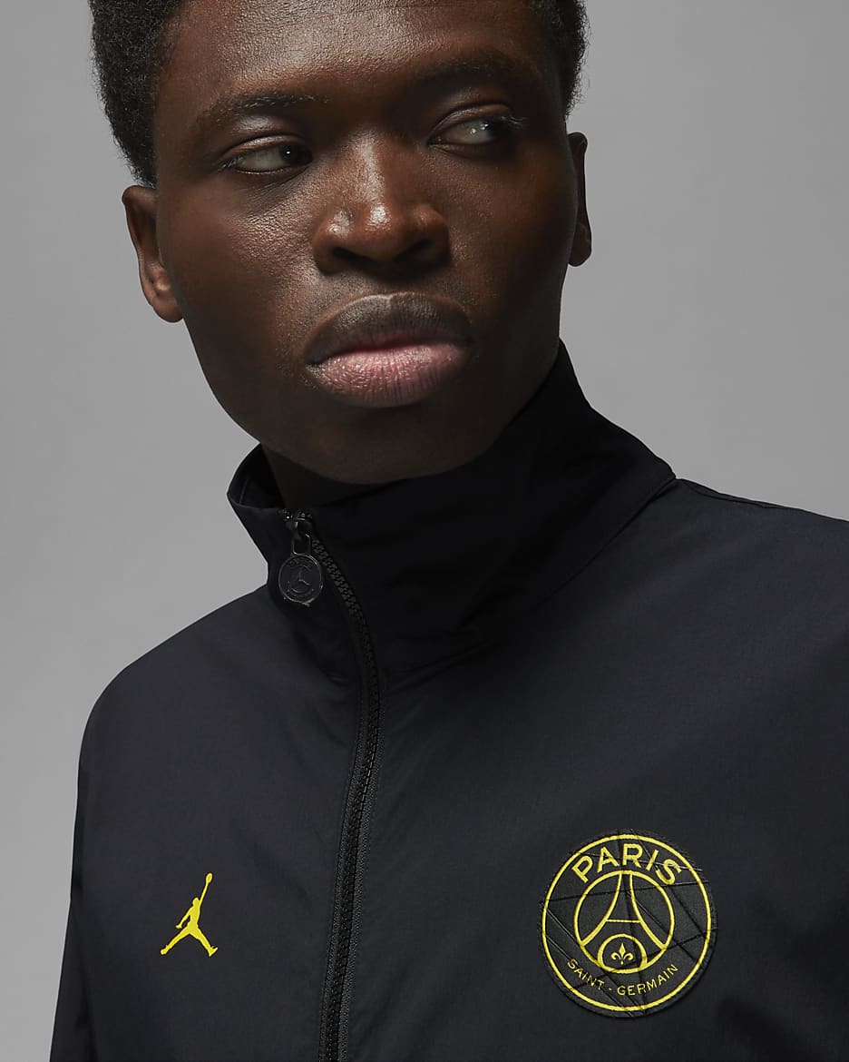 Paris Saint-Germain Men's Woven Jacket - Black/Tour Yellow/Tour Yellow
