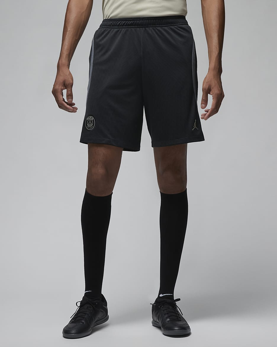 Paris Saint-Germain Strike Third Men's Jordan Dri-FIT Football Knit Shorts - Black/Iron Grey/Stone