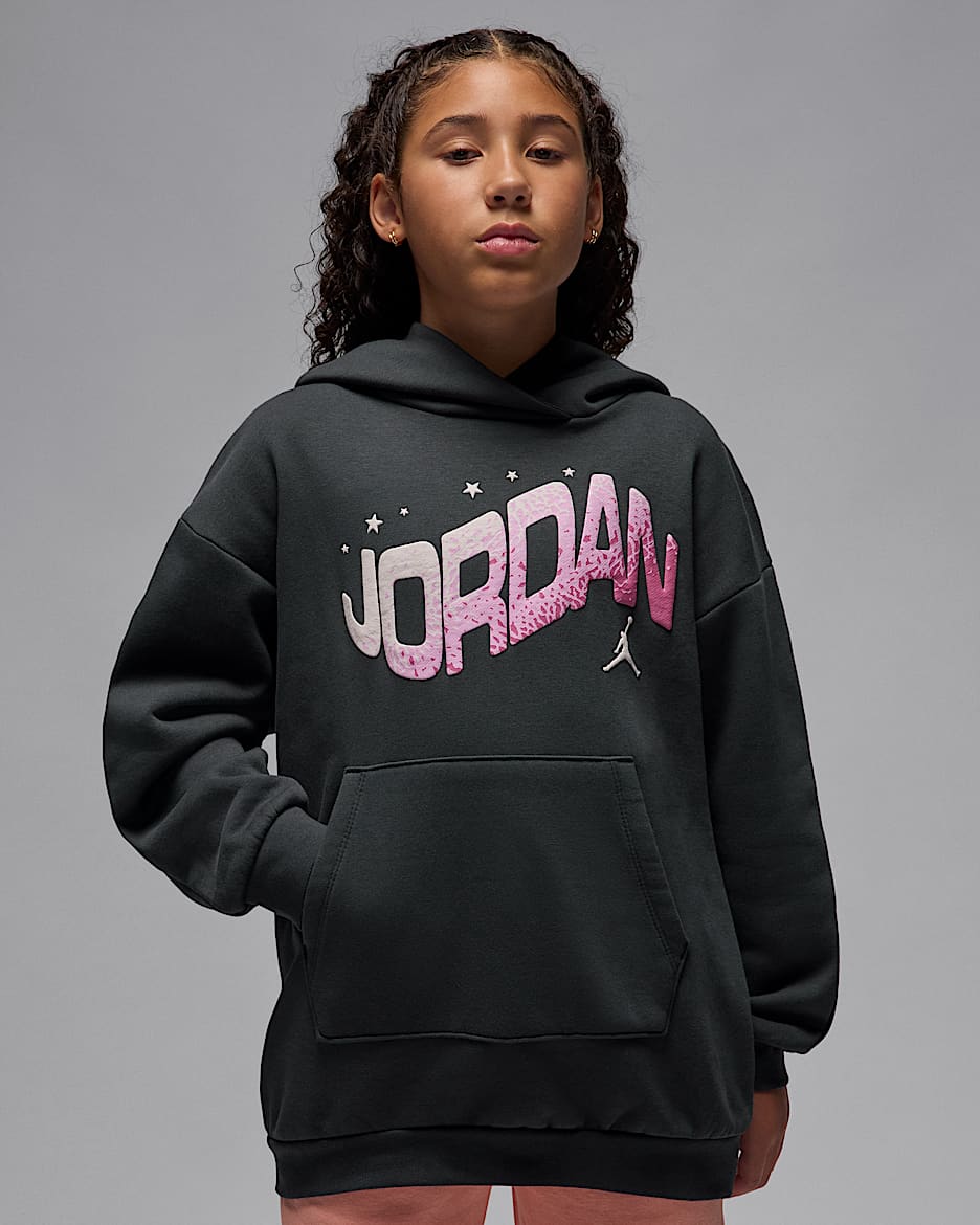 Sudadera con gorro sin cierre de satén oversized para niños talla grande Jordan Jumpman Club - Sombrío apagado
