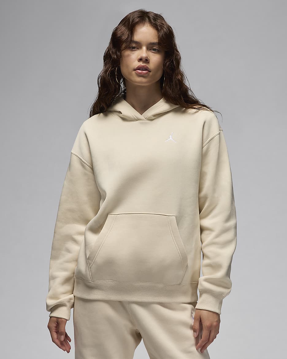 Jordan Brooklyn Fleece Women's Pullover Hoodie - Legend Light Brown/White