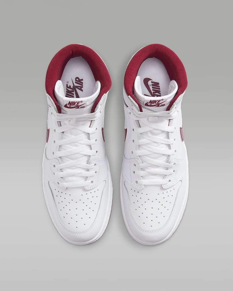 Air Jordan 1 High '85 'Metallic Burgundy' Shoes - White/White/Team Red