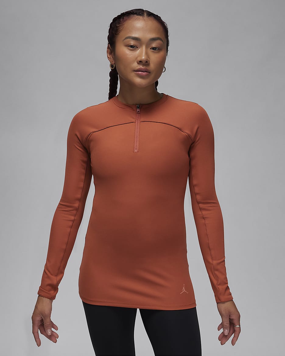 Jordan Sport Women's Long-Sleeve Top - Dusty Peach/Night Maroon/Terra Blush