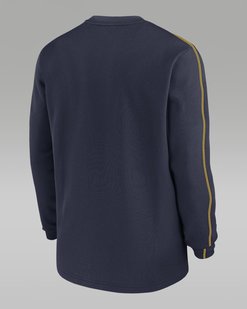 Michigan Wolverines Sideline Coach Men's Jordan College Long-Sleeve Top - College Navy