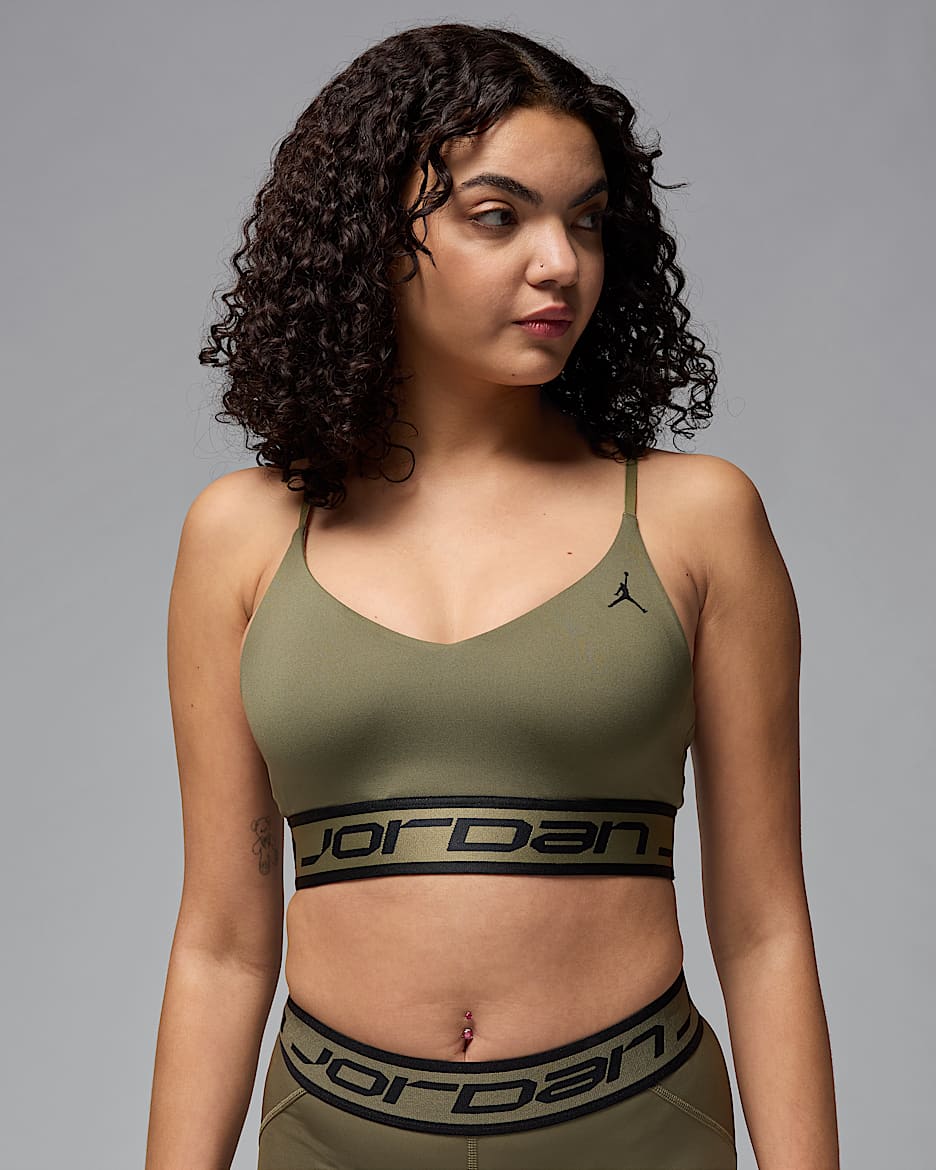 Jordan Sport Indy Women's Light Support Sports Bra - Medium Olive/Black/Medium Olive/Black