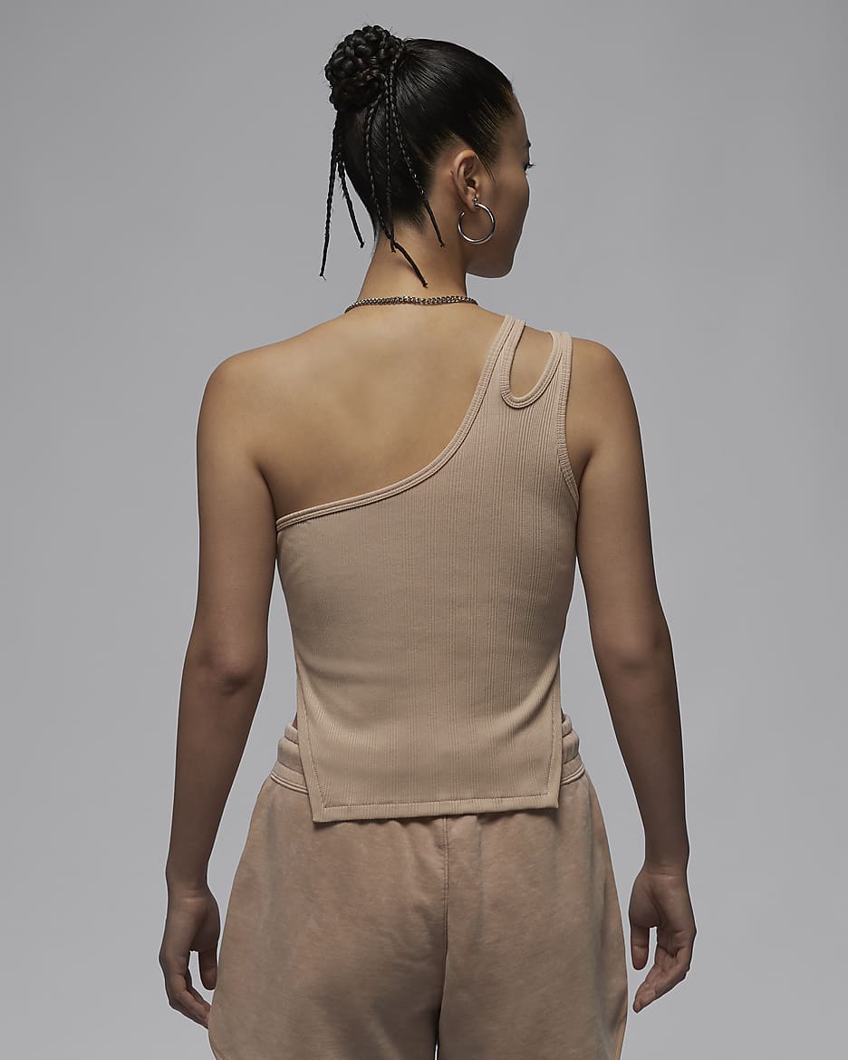 Jordan Women's Asymmetrical Ribbed Tank. Nike JP