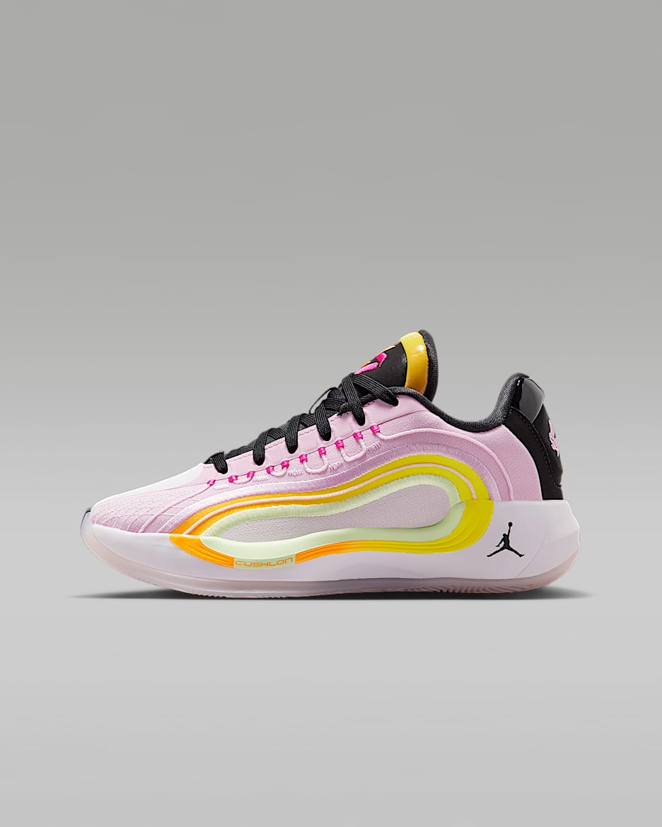 Sapatilhas de basquetebol Luka 4 "Gone Fishing" Júnior - Rosa Arctic claro/Amarelo Opti/Laranja Laser/Preto