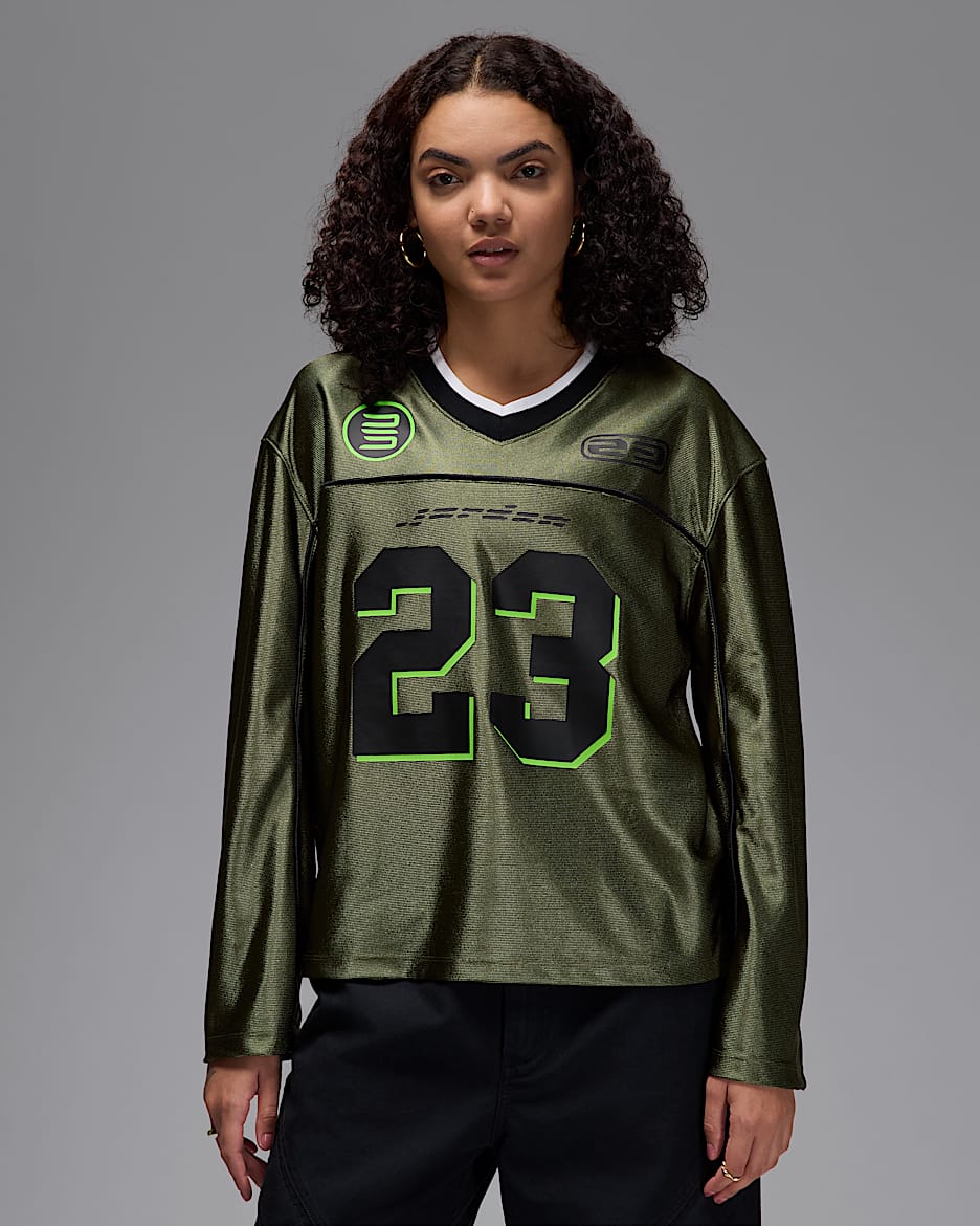 Jordan Women's Long-Sleeve Jersey Top - Medium Olive