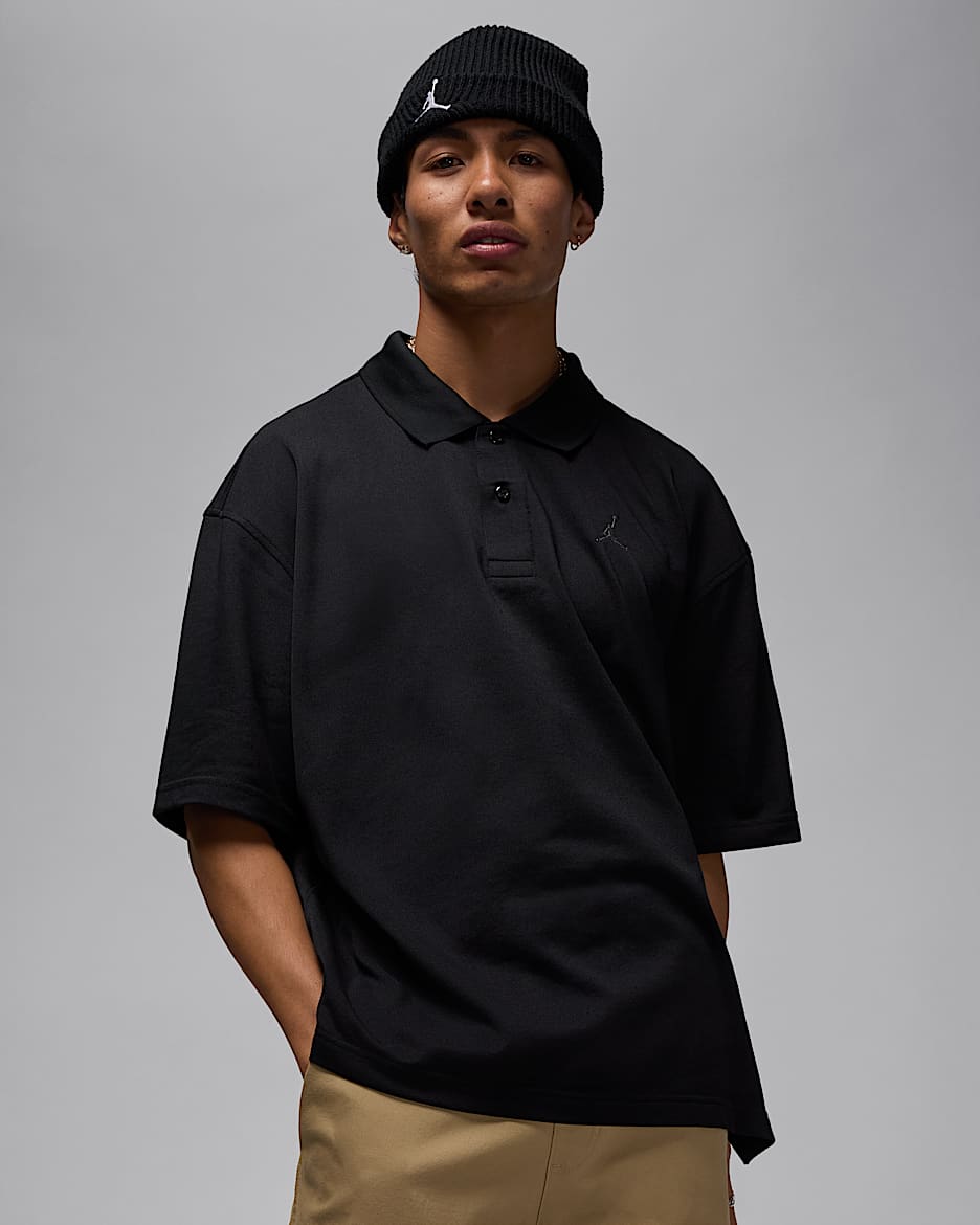 Jordan Brooklyn Erkek Polo Üst - Siyah/Iron Grey