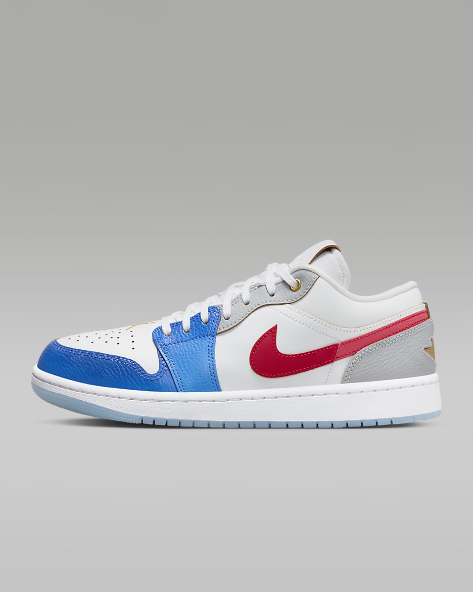 Air Jordan 1 低筒 SE 男鞋 - 白色/Game Royal/Ice Blue/University Red