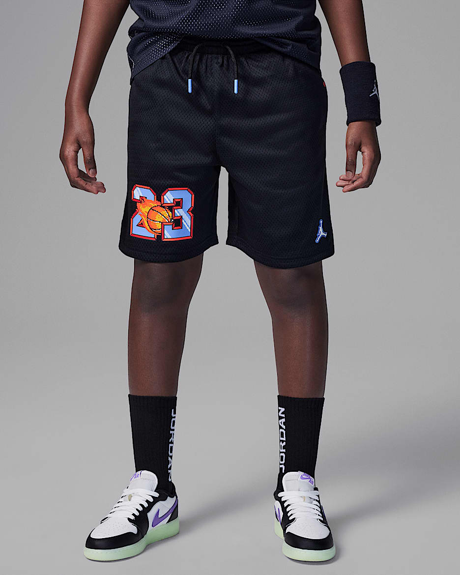 Jordan Customized Air Big Kids' Flame Shorts - Black