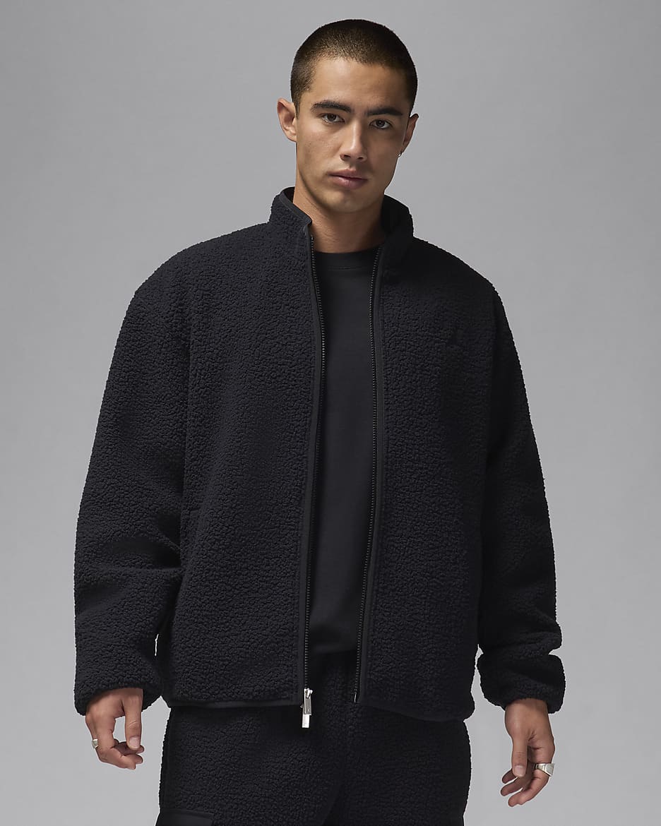 Jordan Flight Men's High-Pile Fleece Jacket - Black/Black