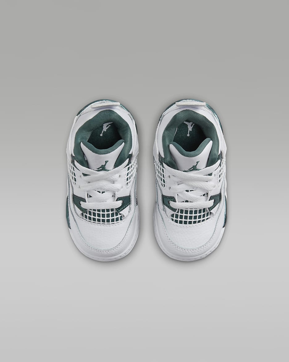 Jordan 4 Retro "Oxidized Green" Baby/Toddler Shoes - White/White/Neutral Grey/Oxidized Green