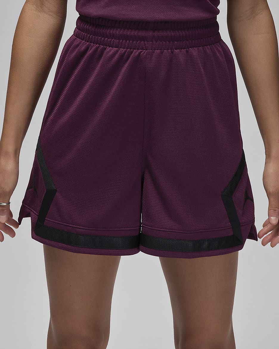 Jordan Sport Diamond-shorts (10 cm) til kvinder - Bordeaux/Bordeaux/sort/sort