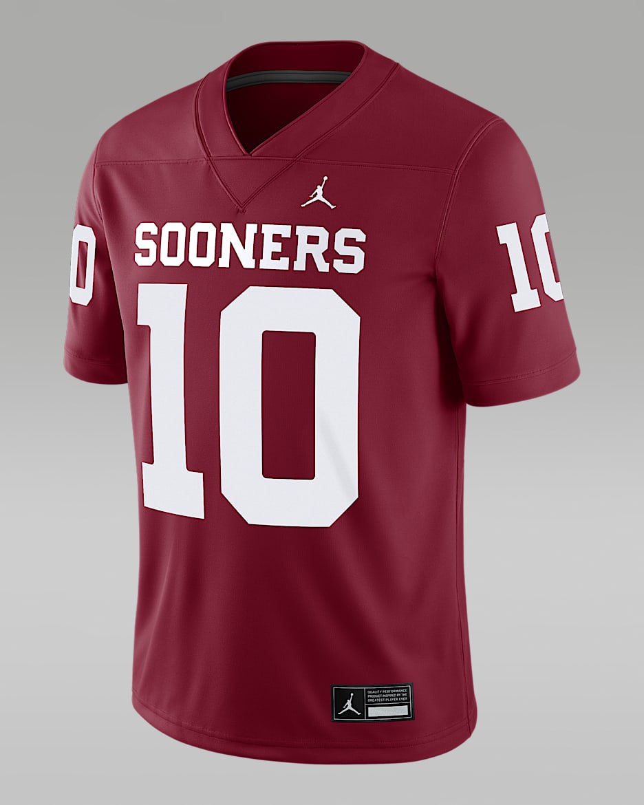 John Mateer Oklahoma Men’s Jordan Brand Dri-FIT College NIL Game Jersey - Crimson