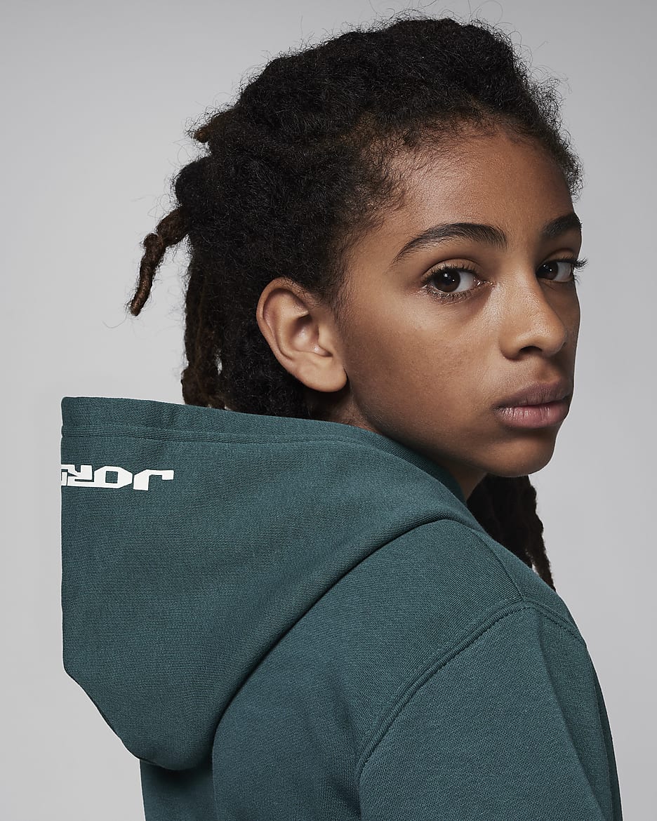 Jordan MJ Flight MVP Older Kids' Fleece Pullover Hoodie - Oxidised Green