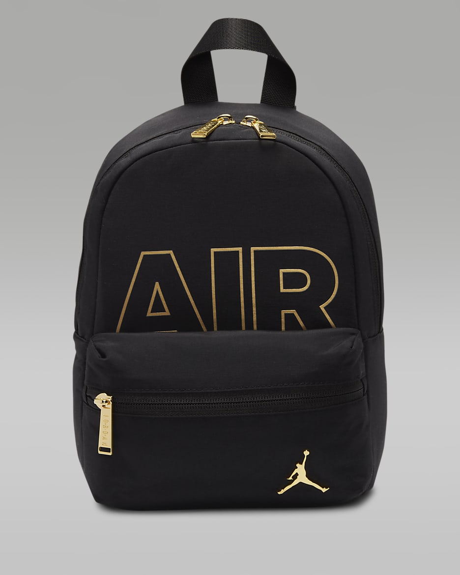 Jordan Black and Gold Backpack Medium Backpack - Black