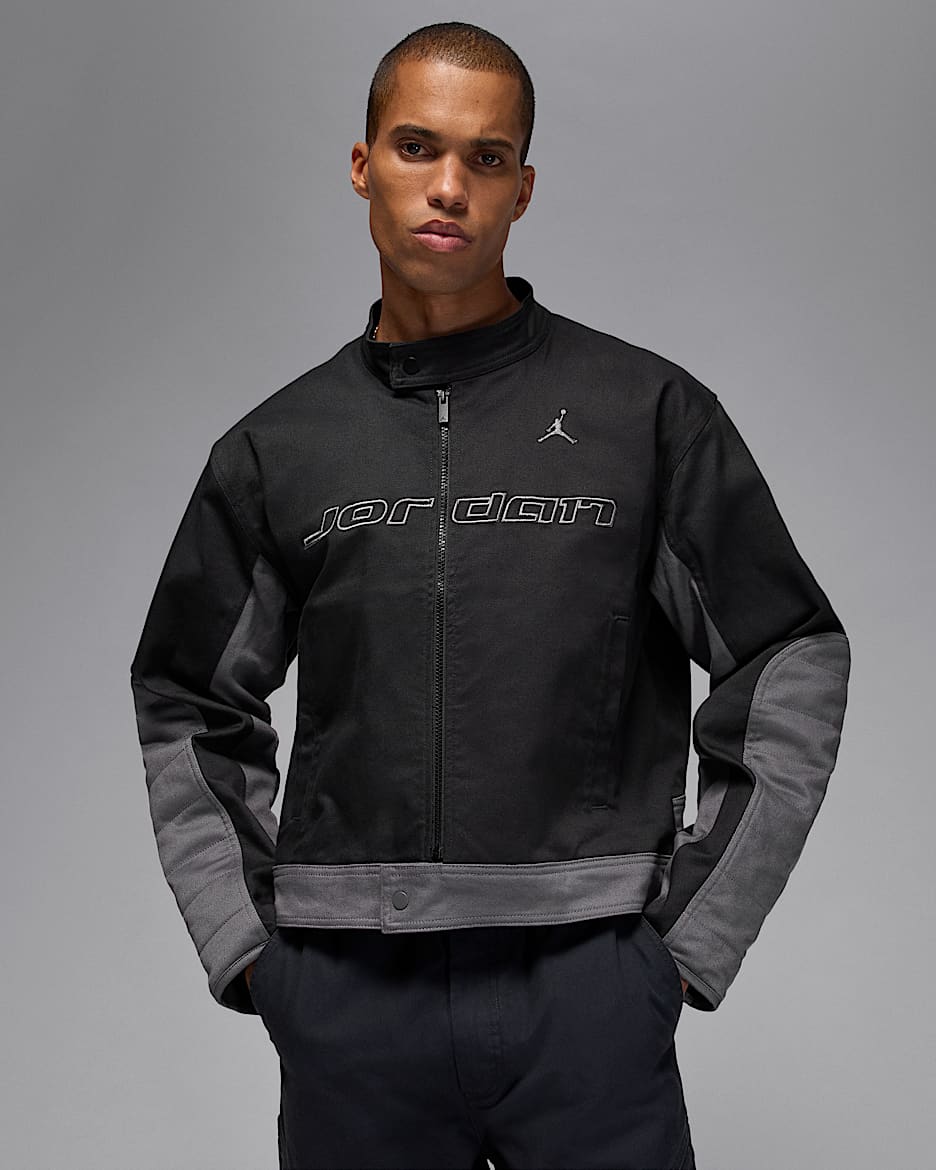 Jordan Brooklyn Men's Motorsport Jacket - Black/Iron Grey/Iron Grey