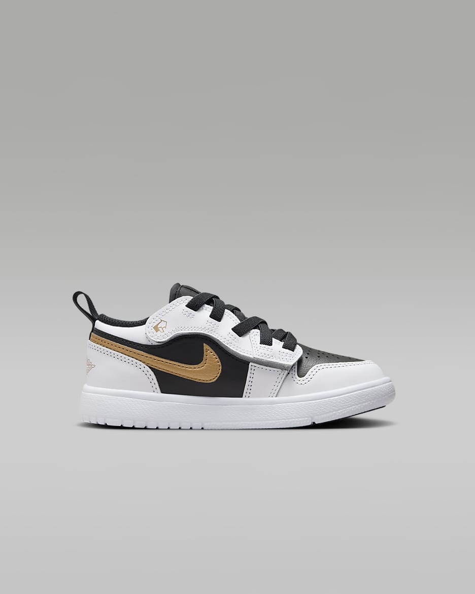 Chaussure Jordan 1 Low Alt pour enfant - Blanc/Noir/Metallic Gold