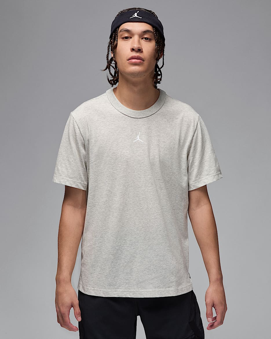 Jordan Sport Men's Dri-FIT Short-Sleeve Top - Grey Heather/White