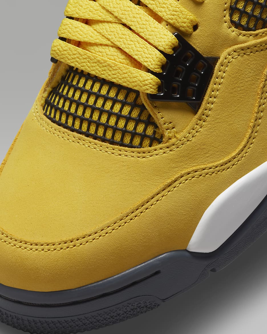 Air Jordan 4 Retro Men's Shoes - Tour Yellow/White/Dark Blue Grey