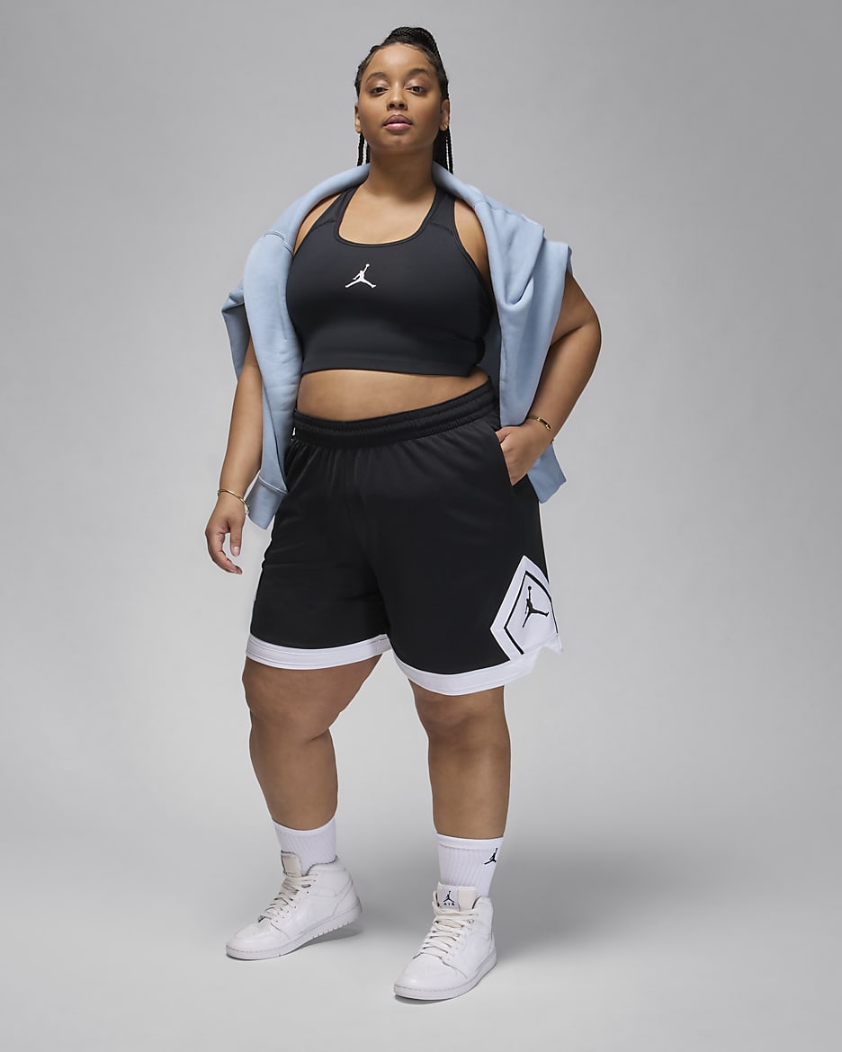 Jordan Sport Diamond shorts til dame (Plus Size) - Svart/Hvit/Hvit/Svart