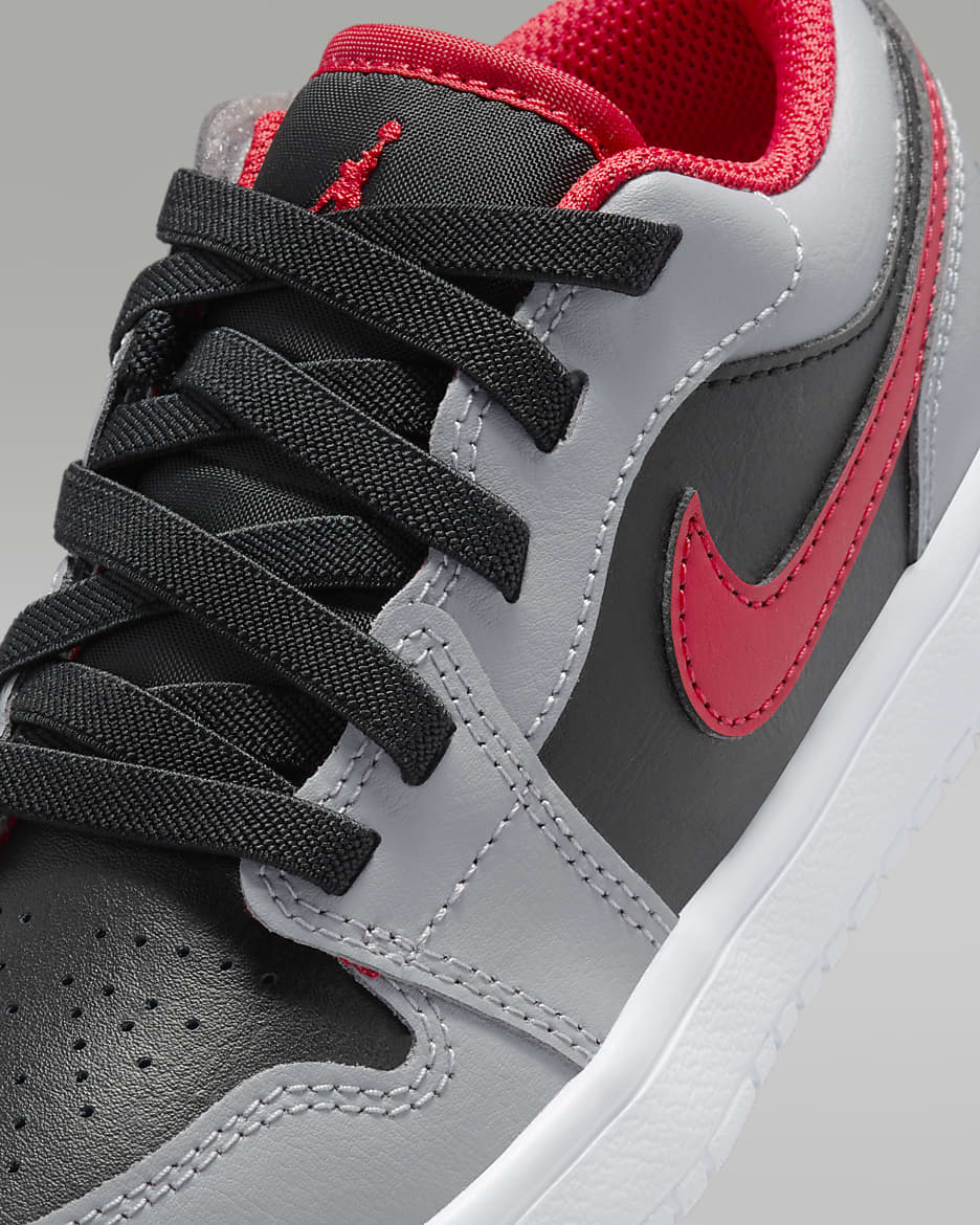 Jordan 1 Low Alt Younger Kids' Shoes - Black/Cement Grey/White/Fire Red