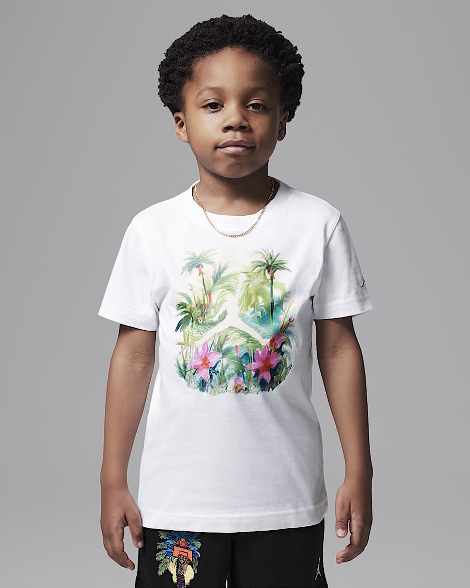 Playera Poolside Jumpman Jordan Flight Essentials para niños talla pequeña - Blanco