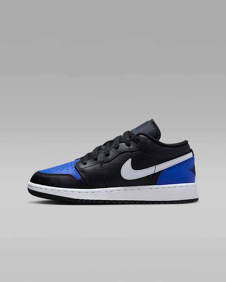 Air Jordan 1 Low Older Kids' Shoes - Black/Game Royal/White