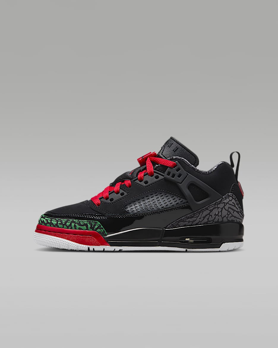 Jordan Spizike Low Older Kids' Shoes - Black/Classic Green/White/Varsity Red