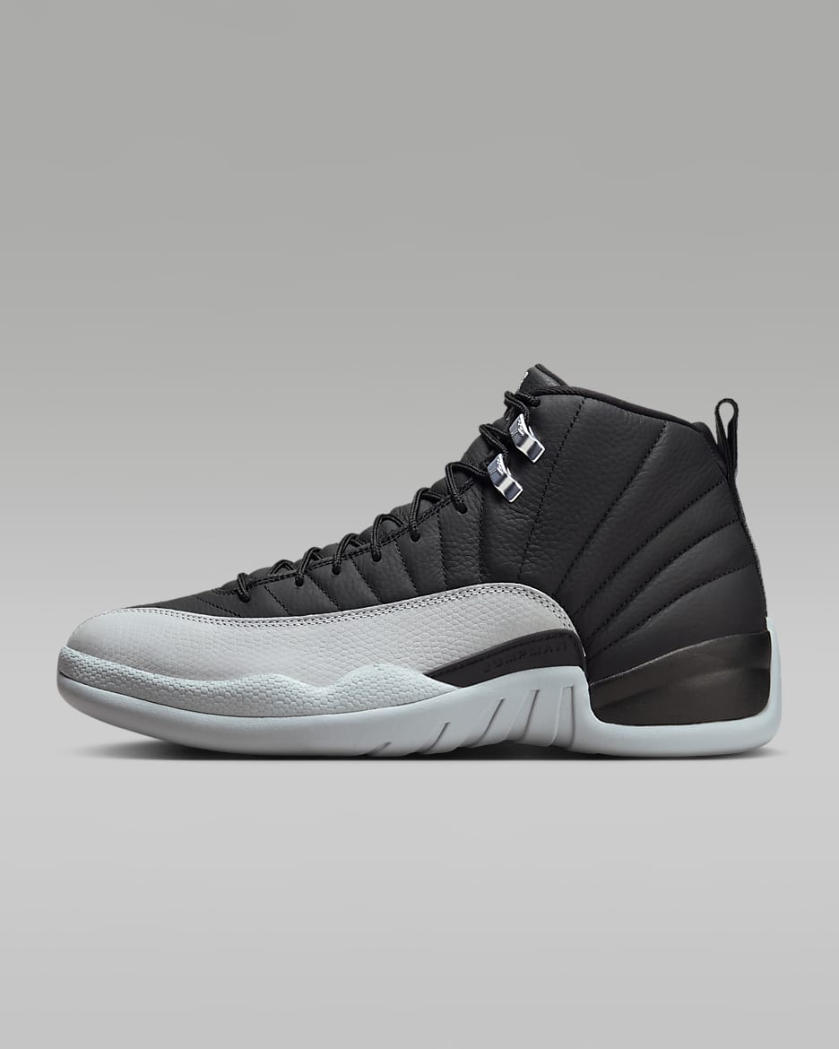 Air Jordan 12 Retro "Black and Wolf Grey" Men's Shoes - Black/White/Wolf Grey