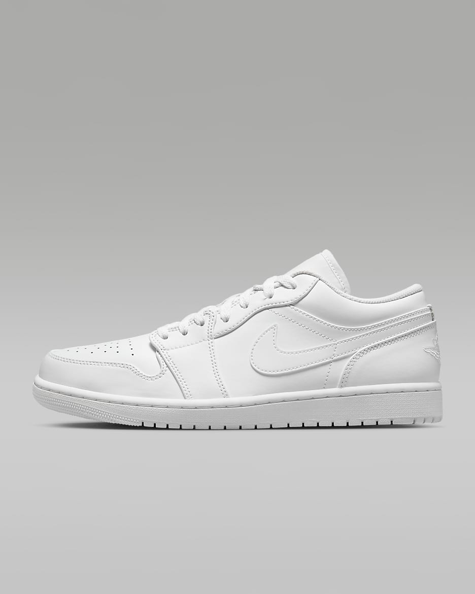 Air Jordan 1 Low Men's Shoes - White/White/White