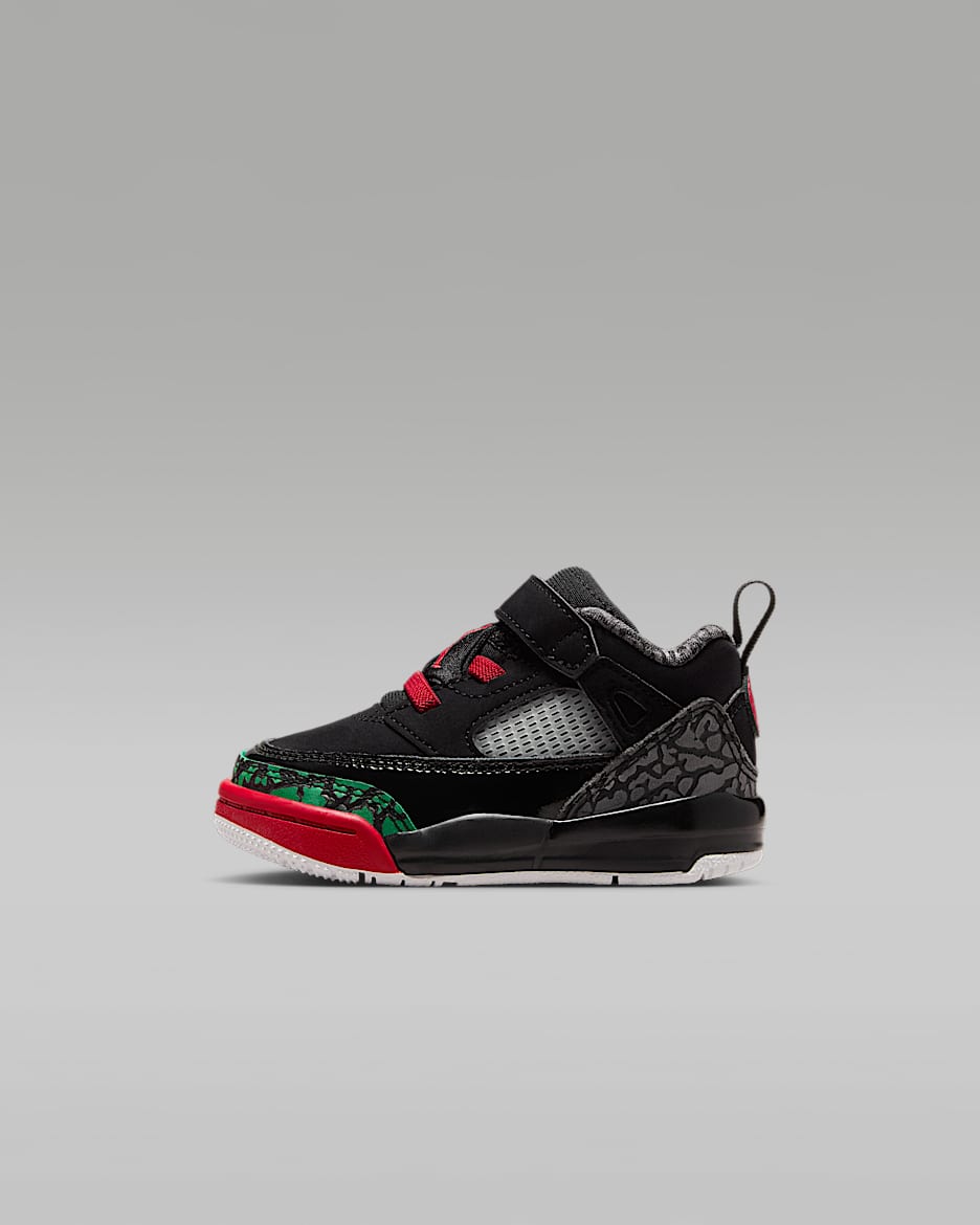 Tenis para bebé e infantil Jordan Spizike Low - Negro/Verde clásico/Blanco/Rojo universitario