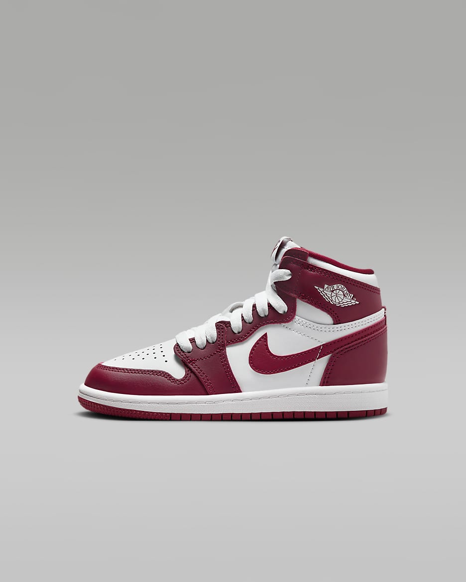 Jordan 1 Retro High OG Younger Kids' Shoes - White/Team Red