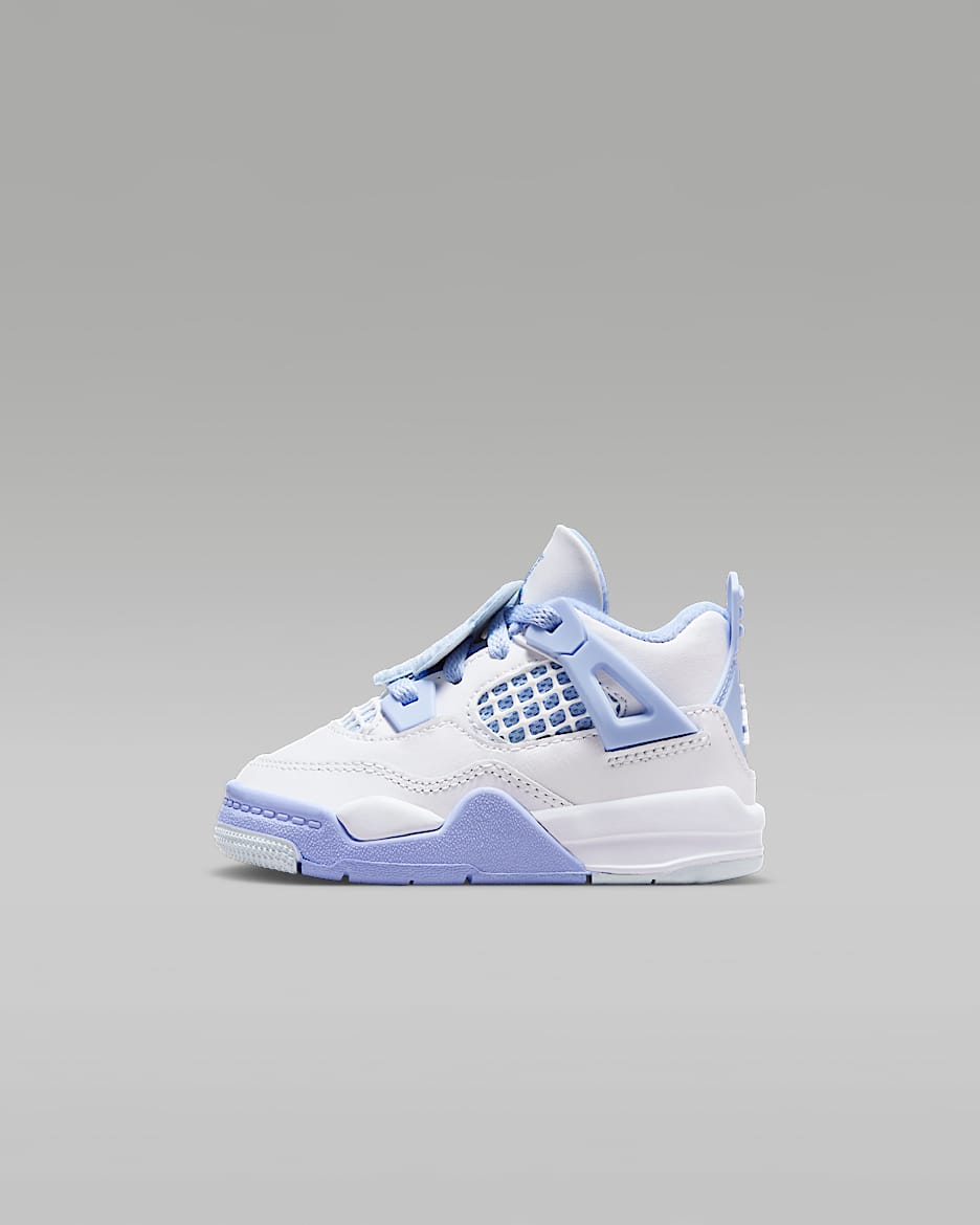 Jordan 4 Retro "Aluminum" Baby/Toddler Shoes - White/Blue Tint/Oil Green/Aluminum