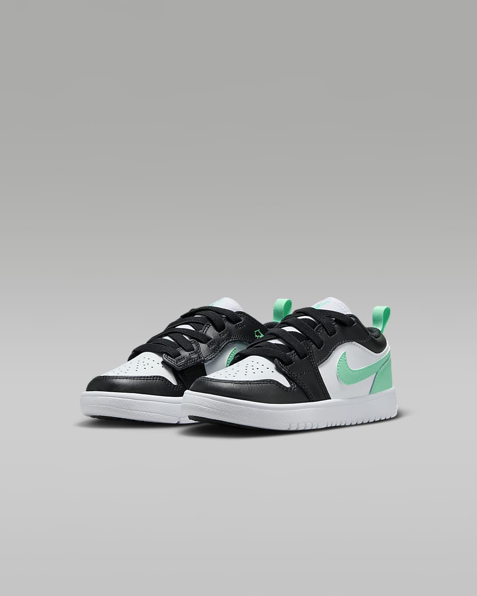 Buty dla małych dzieci Jordan 1 Low Alt - Biel/Green Glow/Czerń