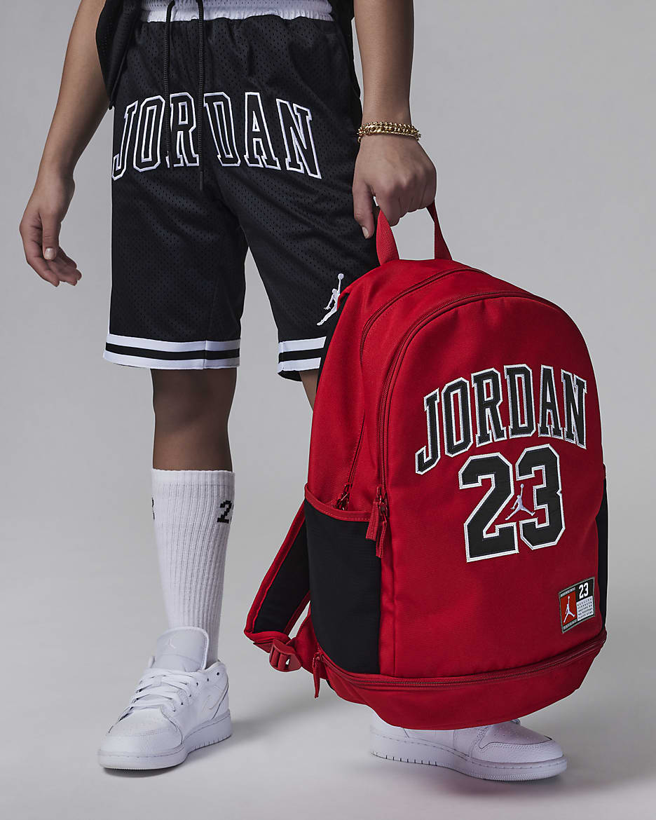 Jordan Big Kids' Jersey Backpack (27L) - Gym Red