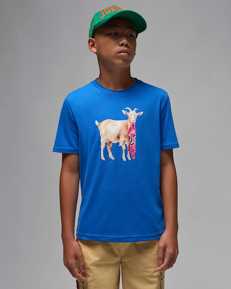 Jordan Older Kids' Flight Goat T-Shirt - Sport Blue