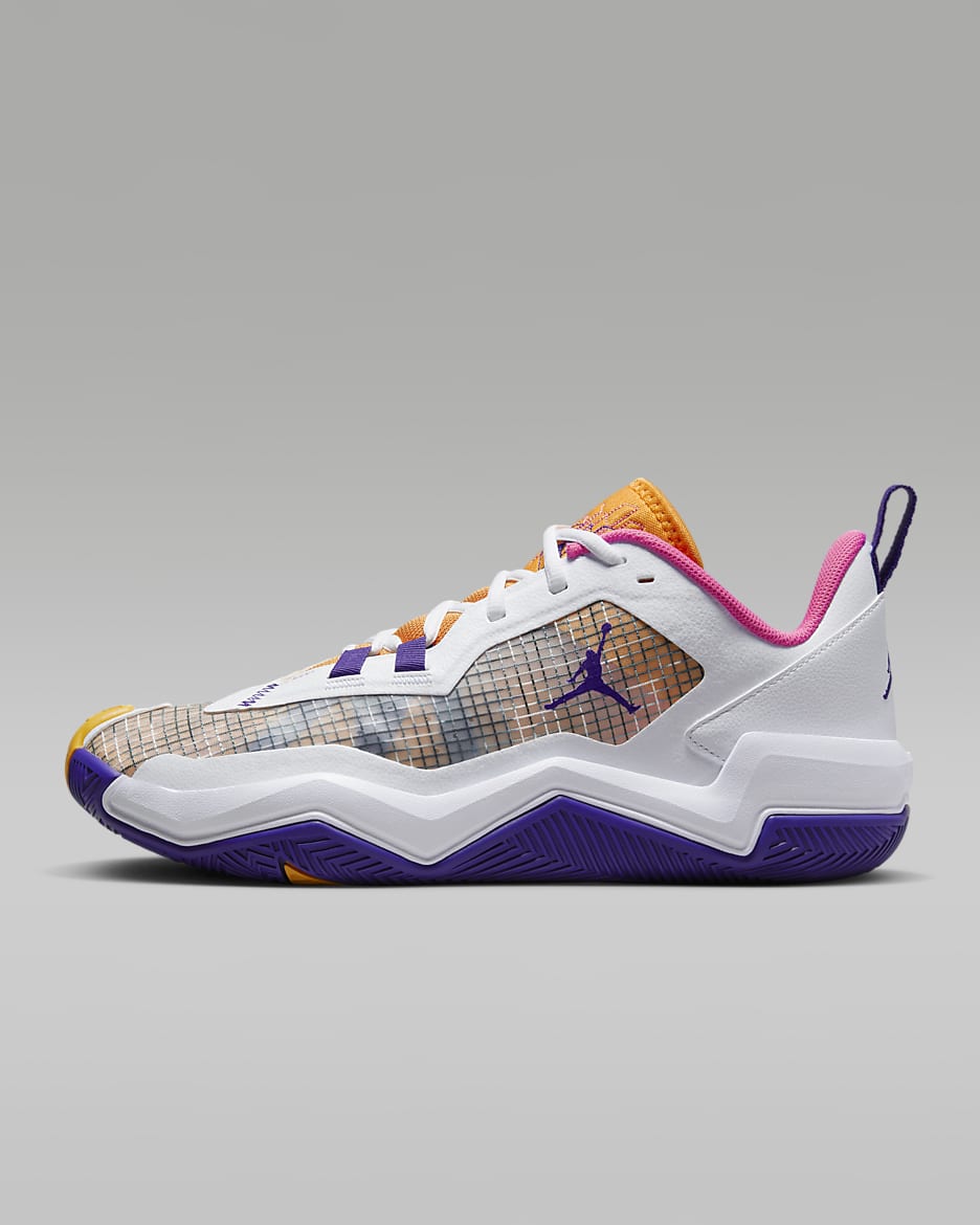 Jordan One Take 4 PF Men's Shoes - White/Canyon Gold/Pinksicle/Court Purple