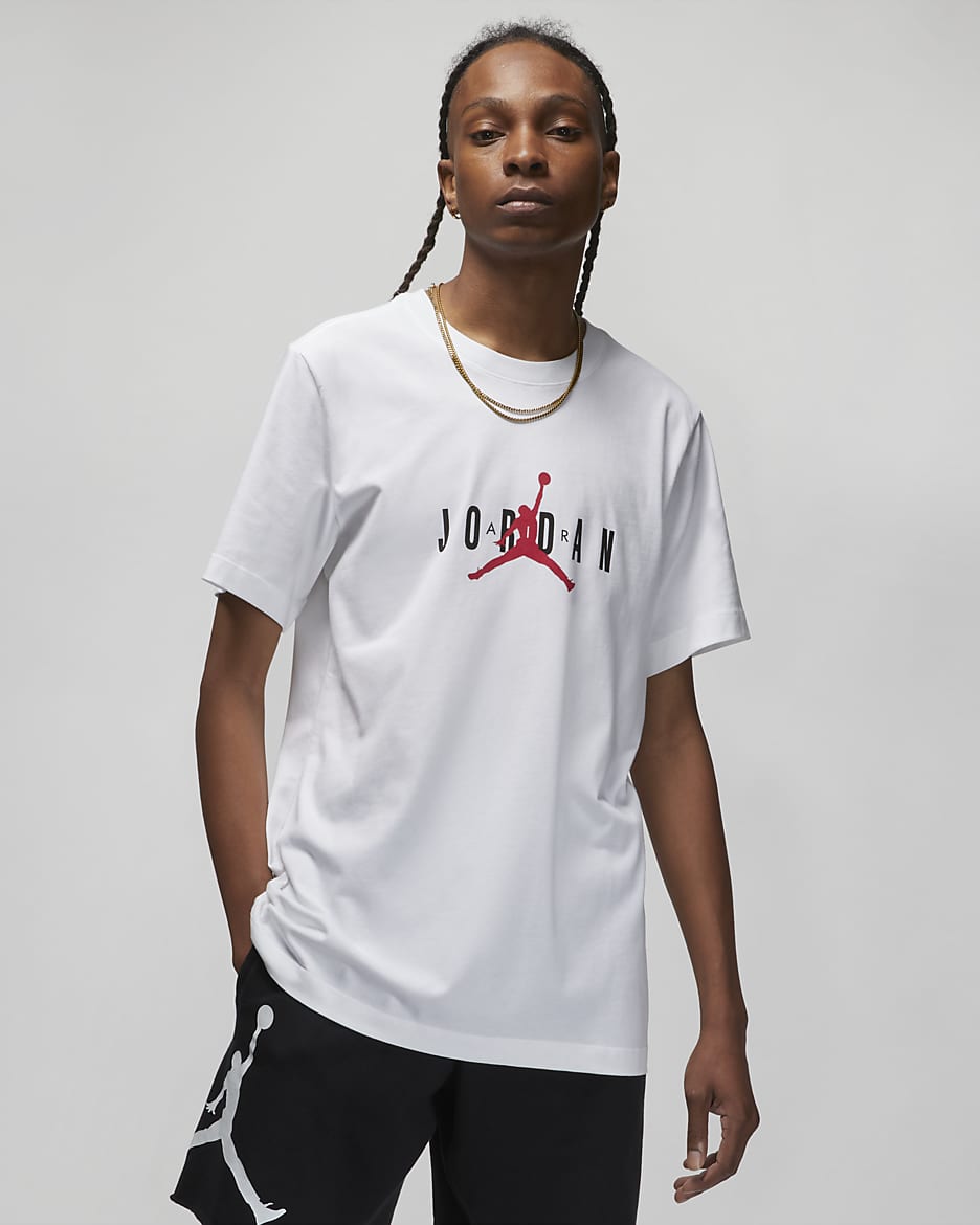 Jordan Air Men's T-Shirt - White/Black/Gym Red
