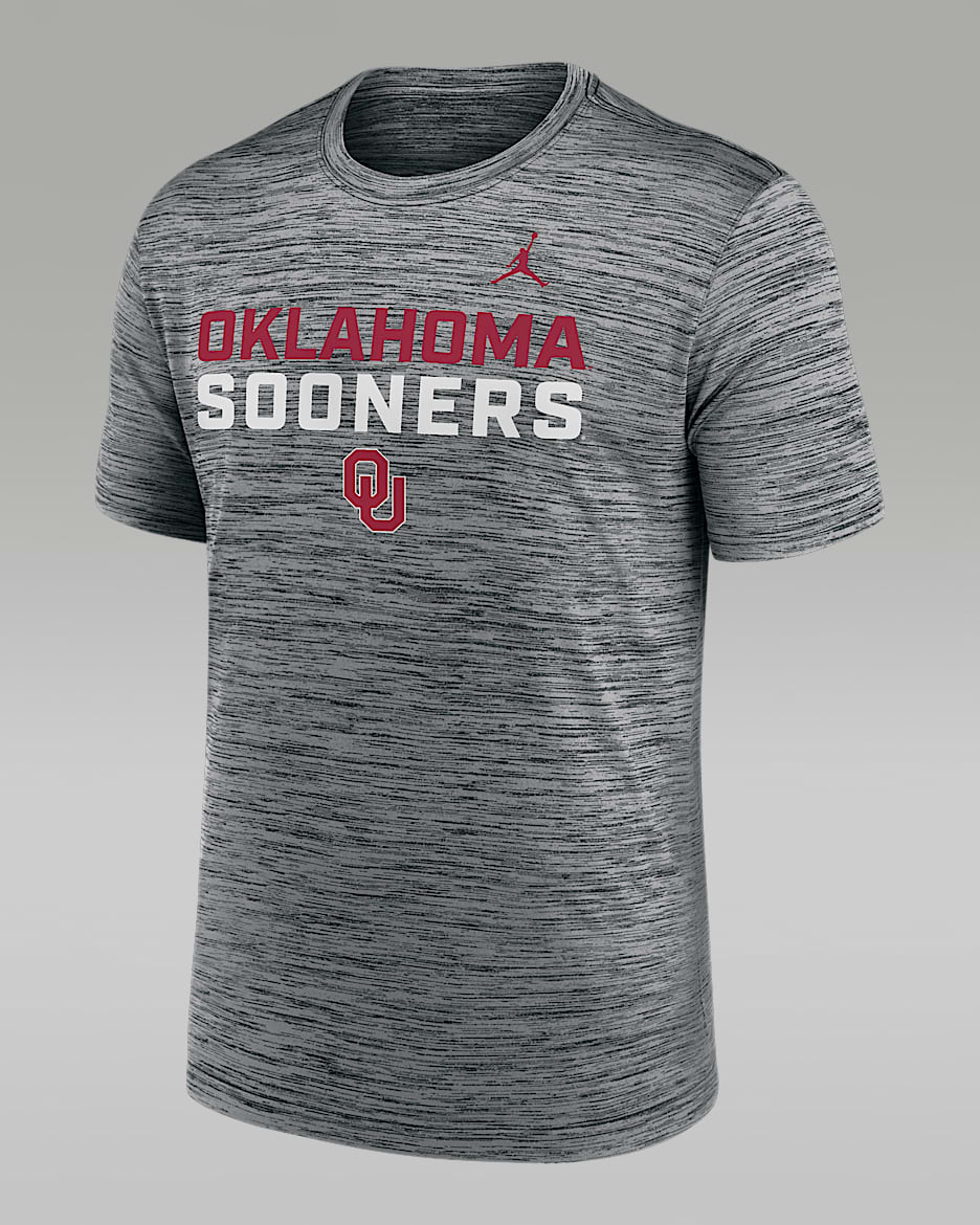 Oklahoma Campus Center Stack Velocity Men's Nike Dri-FIT College T-Shirt - Anthracite