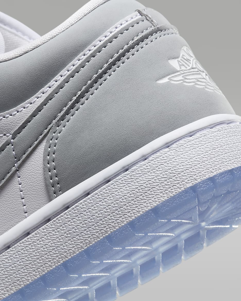 Air Jordan 1 Low Women's Shoes - White/Aluminium/Wolf Grey